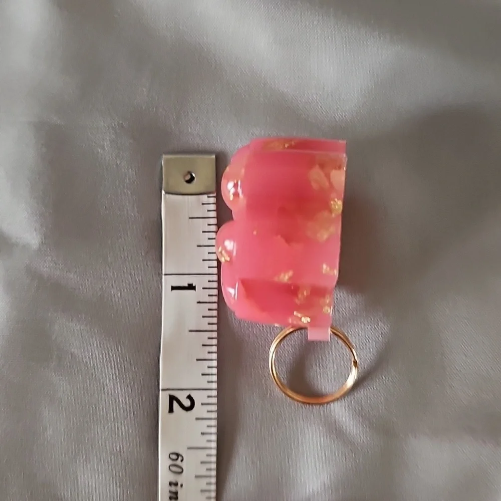 Pink and Gold Paw Keychain Charm